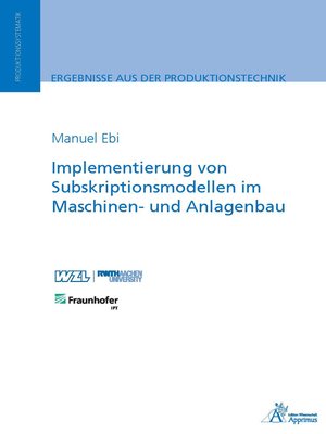 cover image of Implementierung von Subskriptionsmodellen im Maschinen- und Anlagenbau
